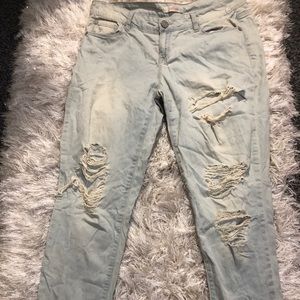 Light Blue Boyfriend Ripped Jeans